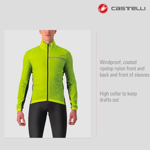 CASTELLI Men's Squadra Stretch Jacket, Windproof Zip Up Shell with High Collar for Road and Gravel Biking I Cycling2