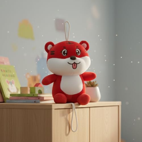 Image of Cute Red Cartoon Soft Toy for Kids - Ultra Soft Plush Doll | Adorable Stuffed Character Toy for Boys & Girls