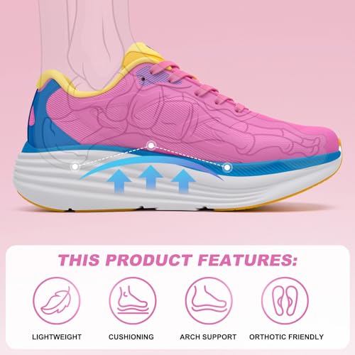 Image of ALEADER Womens Walking Shoes for 12-Hour Work Comfort, Anti-Fatigue Max Cushion Shoes for Standing All Day - Wide Fit for Nurses, Retail