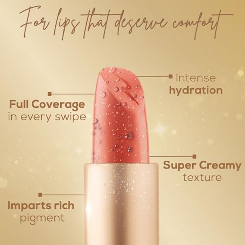 Image of RENEE H2O Hydrating Creme Lipstick - Coral Stream, Super Glossy, Lightweight, Non-drying & Hydrating, Easy Glides Formula with Intense Pigment, Shea Butter, Hyaluronic Acid, Jojoba Oil Infused