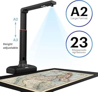A2 Overhead Scanner – Automatic Large Format Document Scanner with Book Double Page Smoothing & Segmentation (for A2 Size Docs & Books)