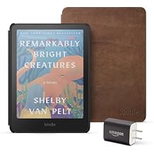 Amazon Kindle Colorsoft Essentials Bundle including Kindle Colorsoft 16 GB With color display - Black, Premium Leather Cover-Walnut and Power Adapter