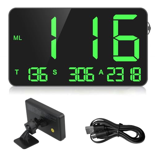 OinDoDi Digital GPS Speedometer Heads Up Display for Cars New HUD MPH Odometer Trip Meter for Trucks Golf cart All Vehicles, 4.5 inch Big Screen, USB Cable Plug & Play (C80)