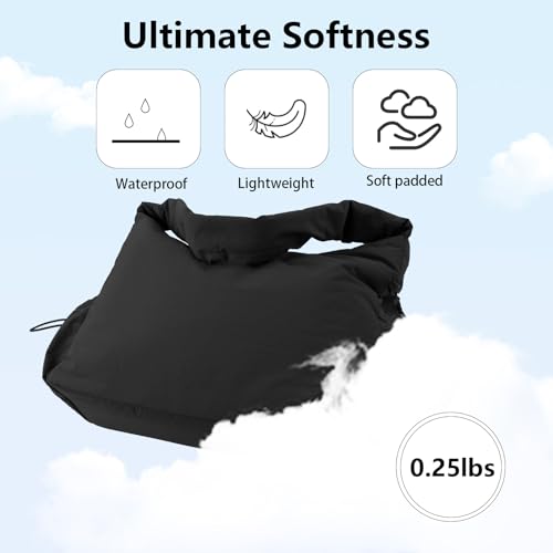 Image of ORAD Nylon Shoulder Bag for Women Puffer Nylon Hobo Purse Lightweight Large Nylon Hobo Handbag Nylon Crescent Bag with Zipper