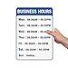 SmartSign Custom Business Hours Sign - Add 7 Days Week Office Timings, 40 mil Laminated Rustproof 14 x 10 inch Aluminum, Blue/Black on White, Made in USA