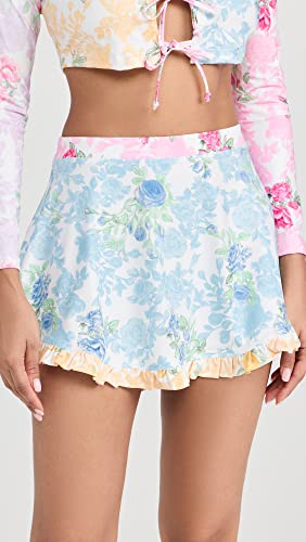 Loveshackfancy Women's Chyanne Skirt, Rainbow Clouds, Floral, M #TOP1