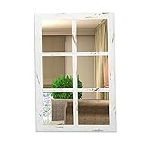 ironsmithn Wall Mirror Farmhouse Rectangular Window Mounted Decorative Long Hanging Wood Decoration