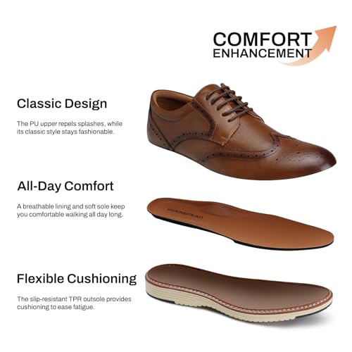 Men's Oxfords Dress Shoes: Casual Business Oxford Wingtip Brogue Men Derby Shoes2