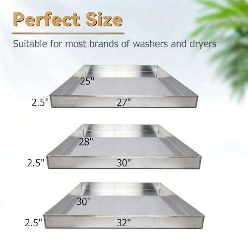Washing Machine Drain Pan 27"x25"x2.5", Stainless Steel with Anti-Slip Pad by YHUER - Used condition - Image 2