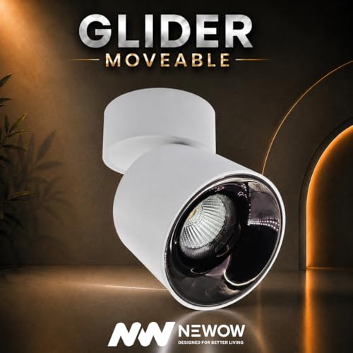 Image of NW 12W Glider SF Moveable White with Gun Black Aluminium 360 Degree Adjustable Cylindrical Shape LED Surface Light | COB Light | Wall Light | Spot Light | Light Color- Natural White (Pack of 4)