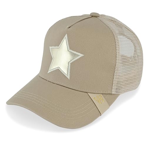 VINTAGE HAVANA Trucker Hats Women | Mesh Adjustable Snapback Hat | Men & Women Cute Trendy Fashion Baseball Cap One Size Khaki/Washed Gold