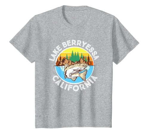 Vintage Lake Berryessa California T-Shirt, Youth, Heather Grey, 2T