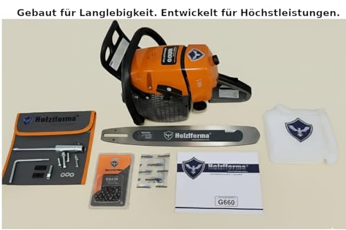 Holzfforma G660 92 cc Benzin-Kettensäge mit Schwert und Kette für professionelle Forst- und Baumfällarbeiten – Bild 7