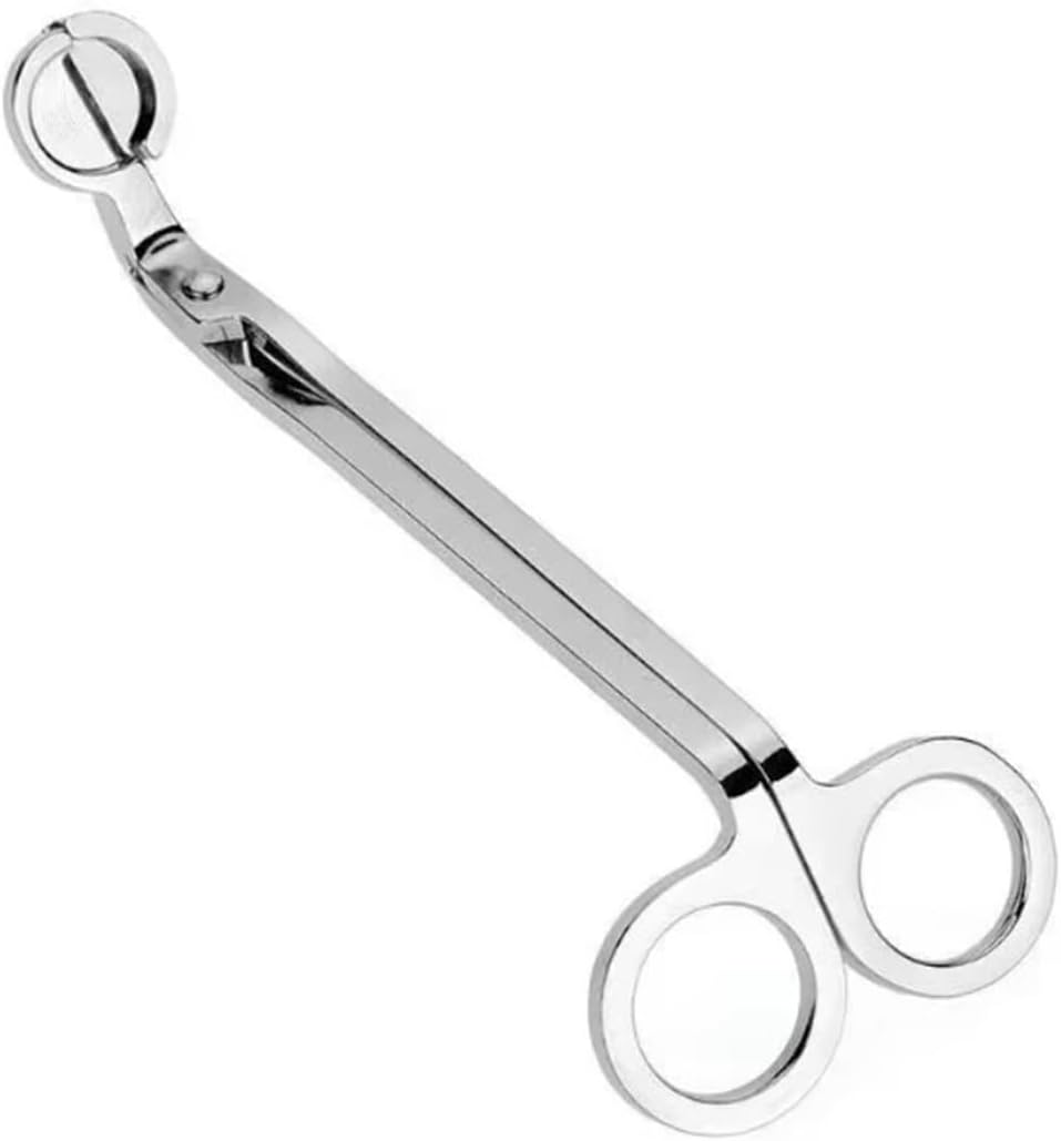 18cm Candle Wick Trimmer Round Head Candles Core Shears Handmade Tools with Long Handle(Silver)