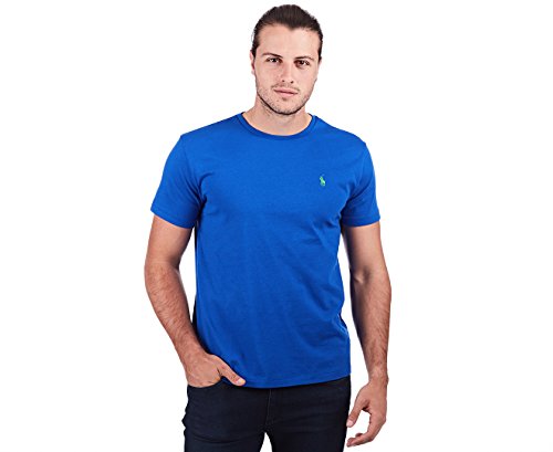 Image of Polo Ralph Lauren Mens Crew Neck T-shirt (Large, Pac Royal Blue)