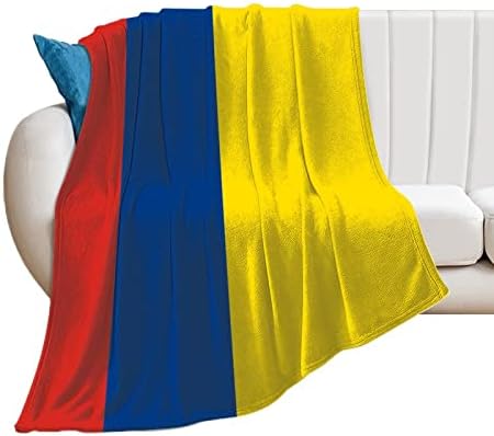 NOLYXICI Colombian Flag Throw Blanket Soft Flannel Printed Pattern Decorative Blankets for Bed Sofa
