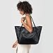 KKXIU Large Tote Bag for Women with Zipper Work Leather Travel Purse and Handbags - Black