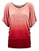 LL Womens Short Sleeve Oversized Ombre Tie-Dye Tee Shirt