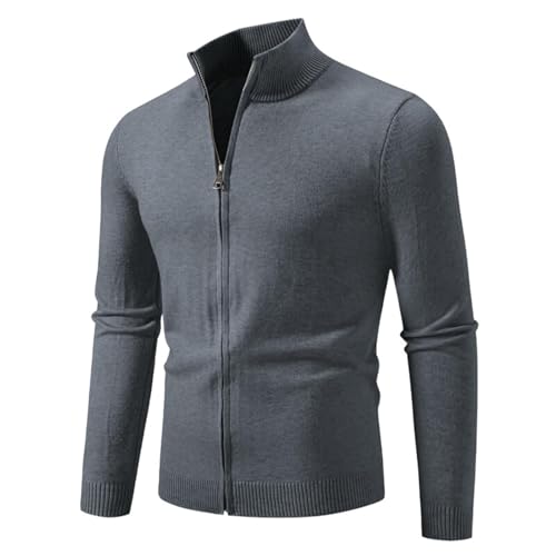 Jersey de punto con cremallera hombre corte ajustado para oficina y paseos
