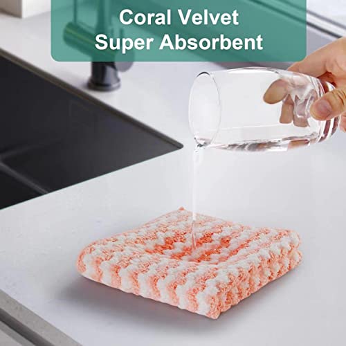 Image of JOYMOOP Microfiber Cleaning Cloth, 5 PCS Kitchen Towels(10 inch x 10 inch), Absorbent Streak Free Lint Cleaning Cloths, Reusable and Washable Dish Rags with 12 inch and 10 inch Lazy Susan Organizer