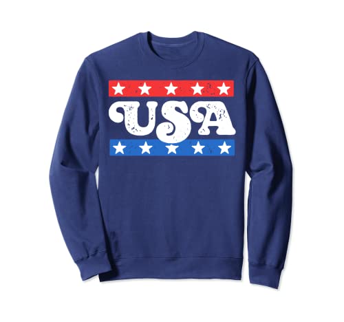 USA Vintage Independence Day Fourth of July Retro Sudadera