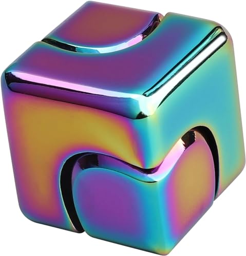 Infinity Fidget Cube 2-in-1-Fidget-Spinner-Spielzeug aus Metall für Kinder und Erwachsene transformierbarer Anti-Angst-Würfel-Fidget-Block EDC-Büro-Schreibtisch-Gadget