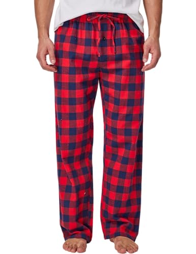 CYZ Men's 100% Cotton Super Soft Flannel Plaid Pajama Pants,F23018,Small
