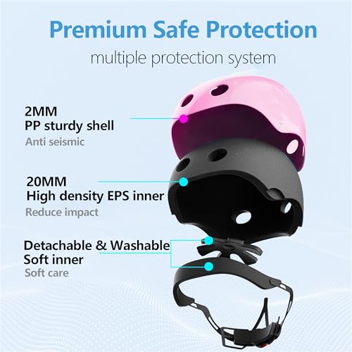 image for farbzauber Kids Bike Helmet Set,CPSC Certified with Knee Elbow Wrist P