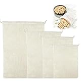 Malla Coccion para Garbanzos y Legumbres - Pack 4 Bolsas Algodón Orgánico Reutilizables para Olla a Presión, Pucheros, Verduras y Carne - Resistentes al Calor, Fácil Limpieza, Sin Rayar
