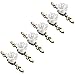 SCTD Rose Ceramic Cabinet Knobs with Bronze Backplate, Vintage Kitchen Flower Drawer Pull Handles for Dresser Cupboard Waredobe with 3 Size Screws, 6 Pack (White New)