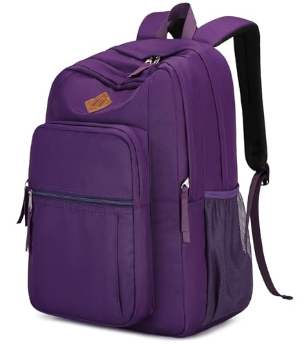 Image of abshoo Girls Solid Color Backpack For College Women Water Resistant Large School Bag (Purple)