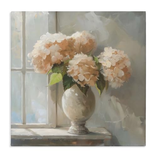 Stupell Industries Pink Hydrangea Sunlit Vase, 36 x 36 Inch Canvas Wall Art
