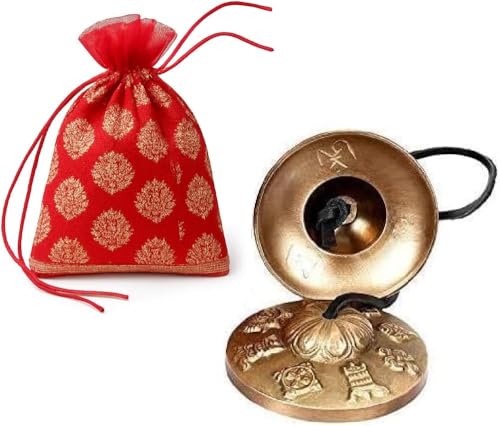 Qukiy Brass 8 Cymbol, 2 Inch Manjeera Traditional Instrument Indian Music hand Cymbal For Hindu Bhajans Kirtan Durable Pair Easy