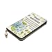 DaihAnle Happy Birthday Blue Flowers ﻿Hand-Held Wallet Fashionable Long Microfiber Leather Large Capacity
