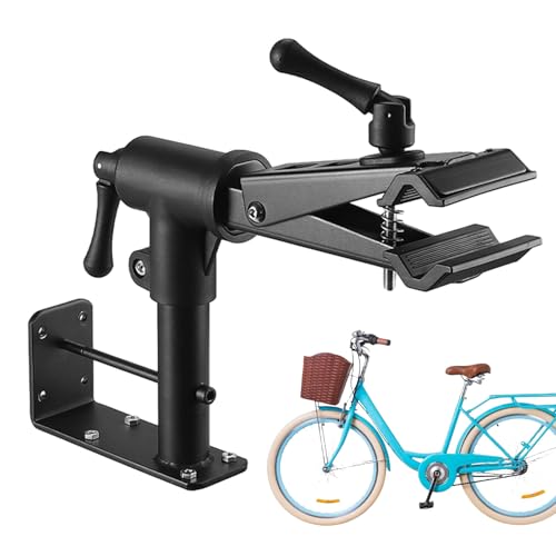 Soporte de pared reparación bicicletas, trabajo portátil 2 en 1 para mecánico de bicicleta, estacionamiento de montaña, material de acero al carbono resistente a la carga