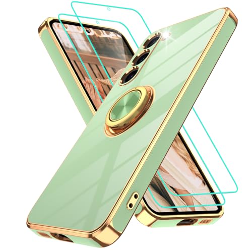 Coque Samsung S23 Plus antichoc avec anneau 360 et 2 verres trempés