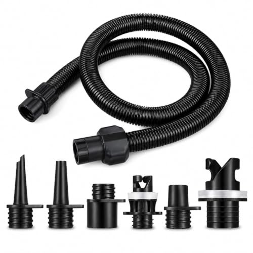UFDTHCJH Kayak Pump Adapter Kit for Tobin Sports Wavebreak, 39 Inch Inflatable Pump Hose with 7 Air Valve Nozzles for Sup Paddle Board Inflatable Boat Raft