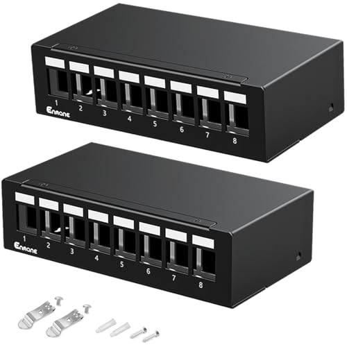 Panneau de brassage 8 ports de bureau avec châssis métallique robuste