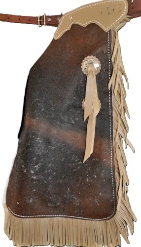 Made In U.S.A. Kids Leather Rodeo Chaps/Hair On Cowhide Kids Chaps/R Bar K/Brindle Kids Chaps (5/6)