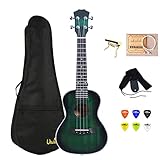 Traste: el mástil de este ukelele Rosefinch incluye 18 trastes, y las marcas de posición de los trastes en el 5, 7, 10, 12 y 15.