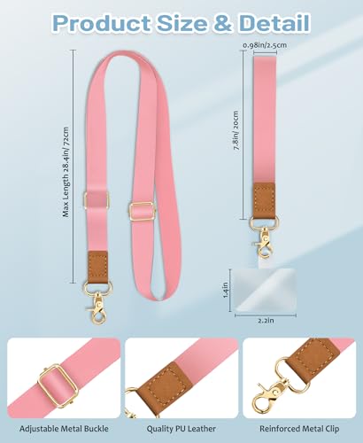 Image of Yonlevres Phone Lanyard Crossbody Strap Wrist Neck Adjustable Women Solid | Cell Phone Lanyard for Travel Cruise Daily, Hands-free, Fit Keys ID Badge, for Full-coverage Phone Case, Accessories, Gifts