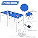 Goplus Foldable Ping Pong Table, 100% Preassembled, Portable Table Tennis Table Game Set with Net, 2 Table Tennis Paddles and Ping Pong Balls for Indoor Outdoor Use (Blue-60'')