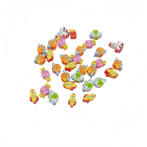 300個セット 子供用ミニ消しゴム 詰め合わせ マルチスタイル TPR素材 文房具 ギフト用 | 学校/教室/家庭/パーティー記念品 ご褒美に最適 (宇宙,C)