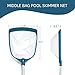 POOLWHALE Upgrades Swimming Pool Leaf Net Skimmer Rake with Adjustable Aluminum Pole and Nylon Medium Fine Mesh for Cleaning Swimming Pools, Hot Tubs, Spas and Fountains