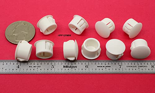 Image of White Nylon Push in Locking Hole Plug - Fits Panel Hole Diam 1 /2 inch, Head Diam 9 /16 inch, Fits Panel Thickness .016 inch-.125 inch, Surface Finish Matte-Textured