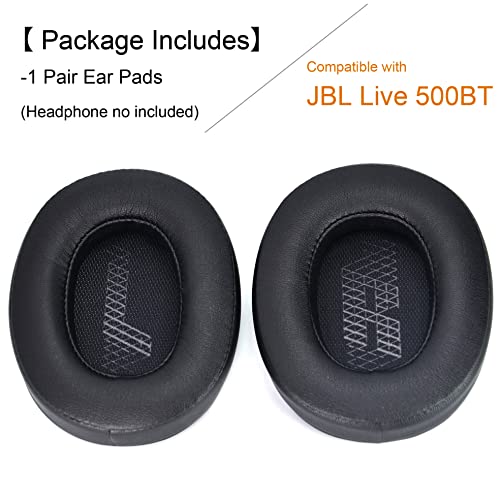 Live 500 Bt Earpads – Defean Ear Cushion Replacement Cover Foam Ear Pads Compatible With Jbl Live 500Bt Wireless Over-Ear Headphones，Ear Pads With Softer Leather, Noise Isolation Foam (Black) #TOP5