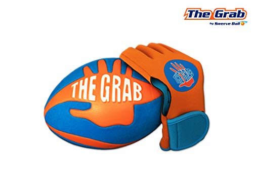 The Grab – Football w/ Super Grip allows You to Play Like a PRO! - Includes one Football, and Glove – Amazing foot ball toy gives anyone the ability to catch - by The Makers of Swerve Ball