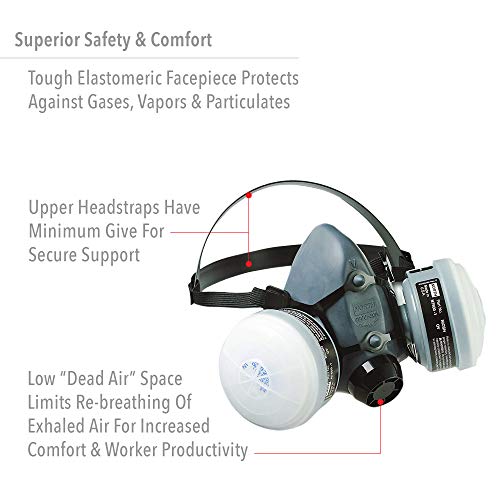 Honeywell Safety Products Paint Spray & Pesticide Reusable Half Mask Ov/R95 Respirator Convenience Pack, Large (Rws-54028) #TOP2