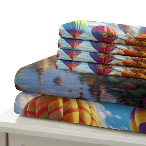 Housse de couette montgolfière 3D King 220x240cm avec 2 taies d'oreiller - 7