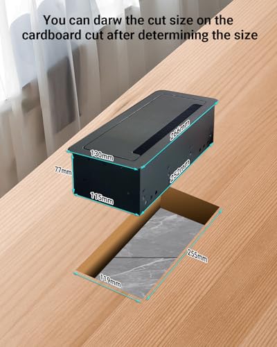 JACEPFY Tabletop Brush Connectivity Box Outlet with Socket HDMI LAN VGA Power for Desktop Conference